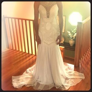 White beaded gown